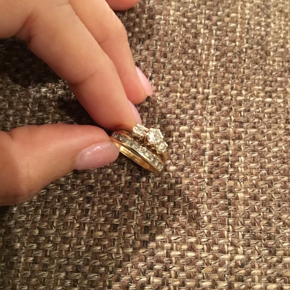 DIAMOND 14K GOLD RINGS WEDDING BAND AND ENGAGEMENT